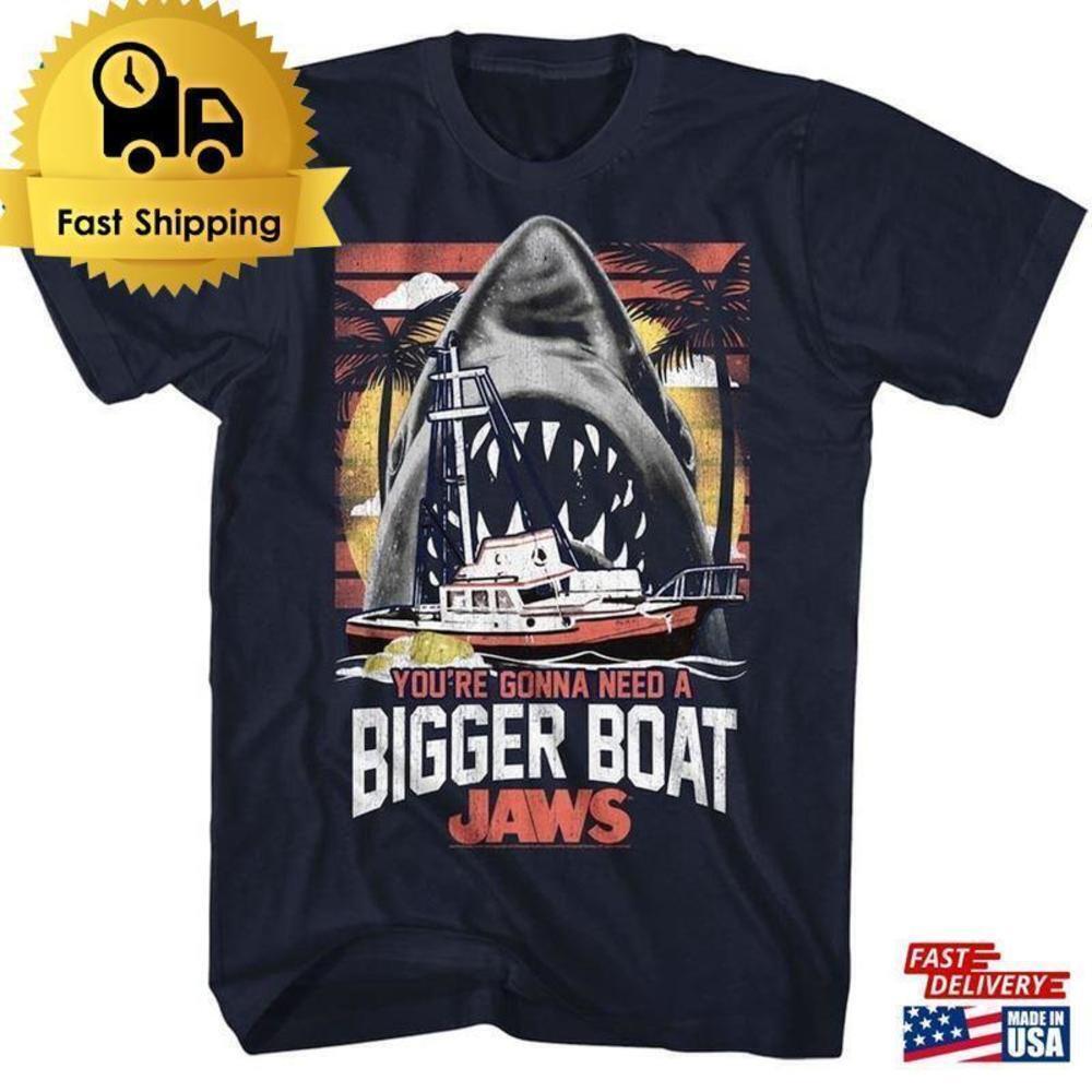 Jaws Bigger Boat Retro Shark Movie Fan Graphic Unisex T-Shirt